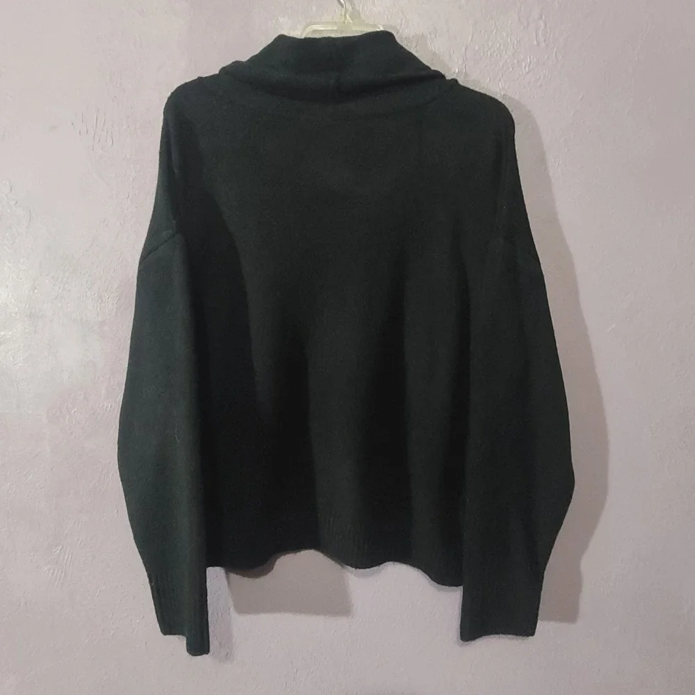 It's‎ Our Time Womens Black Cowl Neck Drawstring Knit Sweater XL Relaxed Fit